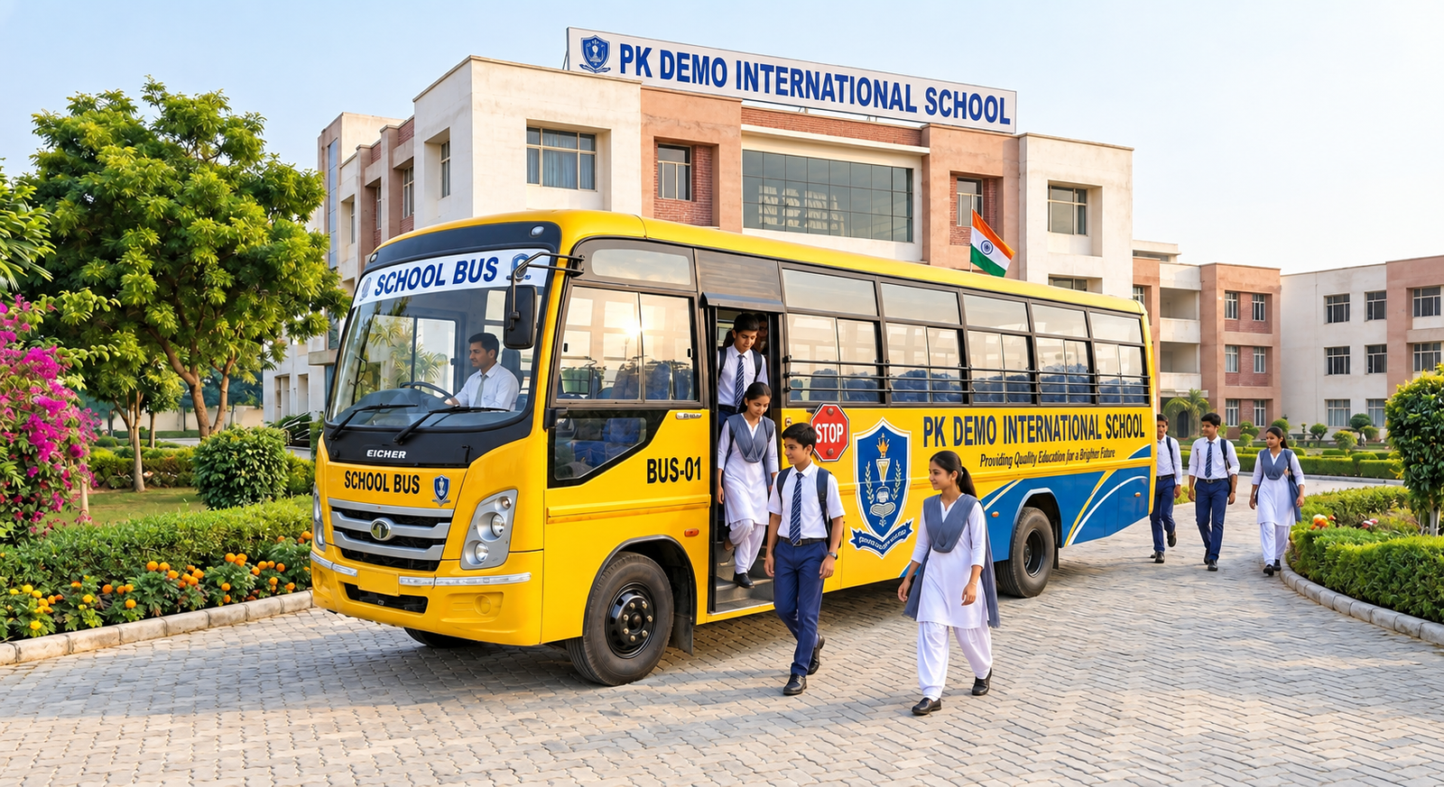 PK Demo School Bus Arrival