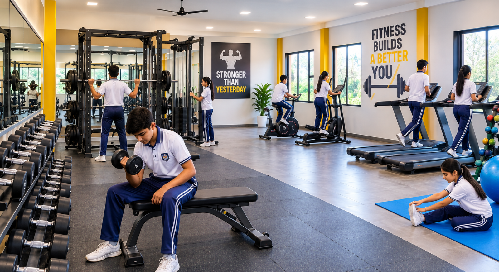 Modern School Gym in Action